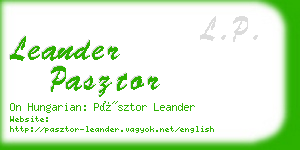 leander pasztor business card